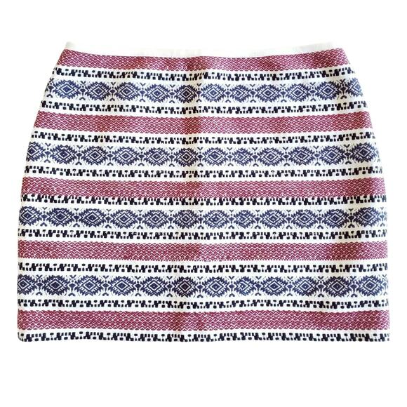 MADEWELL jacquard textured mini pencil skirt in Aztec eyelet white Size 12 NEW - Picture 1 of 5